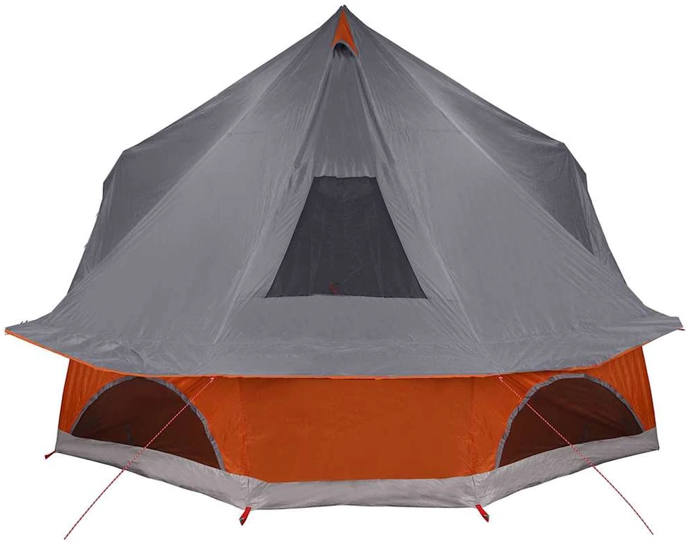 Tipi palapinė 10 asmeniui Pilka ir oranžinė tafta