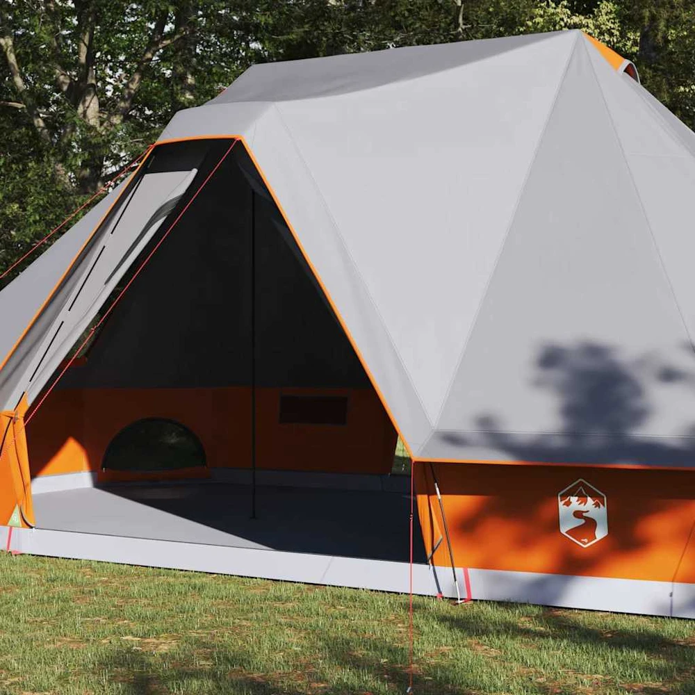 Tipi palapinė 10 asmeniui Pilka ir oranžinė tafta