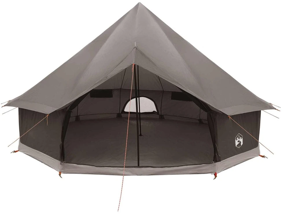 Tipi palapinė 10 asmeniui Ruda Pilka Poliesteris ir plienas