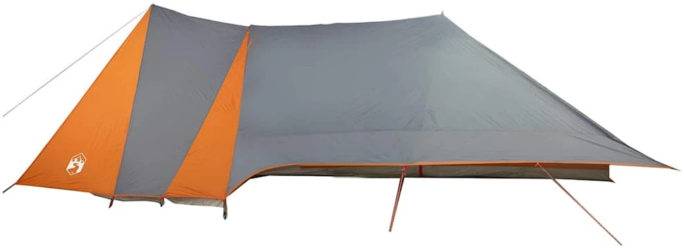 Tipi palapinė 12 asmeniui Pilka ir oranžinė tafta