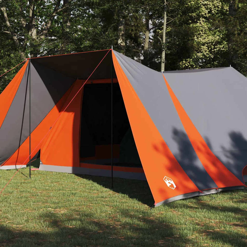 Tipi palapinė 12 asmeniui Pilka ir oranžinė tafta