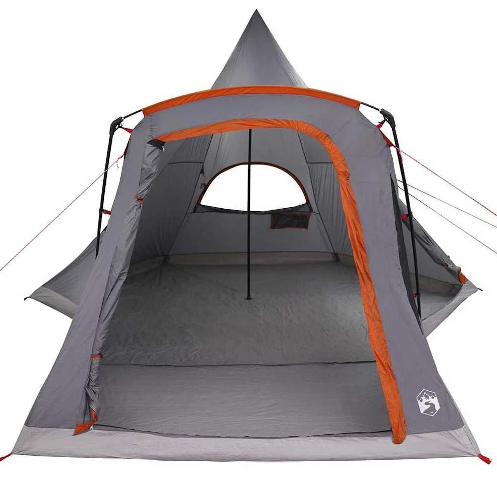 Teepee palapinė 5 žmonėms 5 asmeniui Pilka ir oranžinė