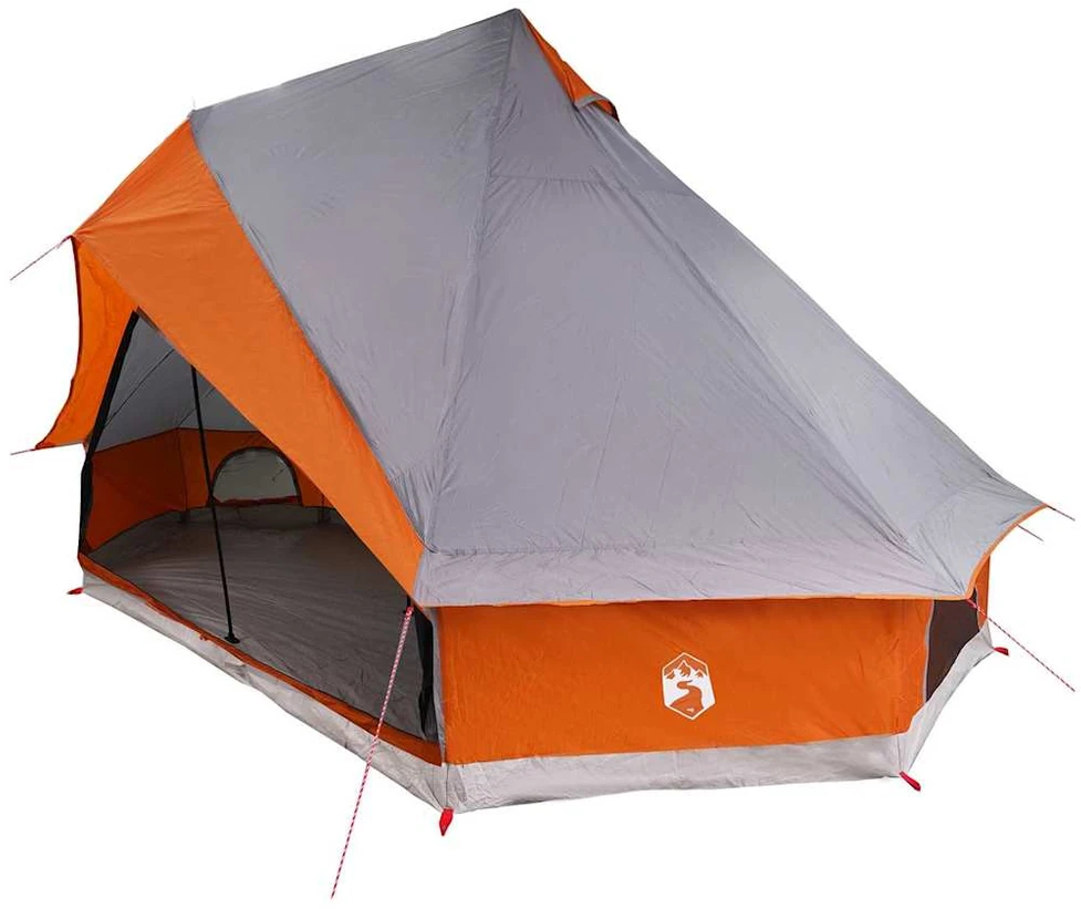 Tipi palapinė 8 asmeniui Pilka ir oranžinė tafta