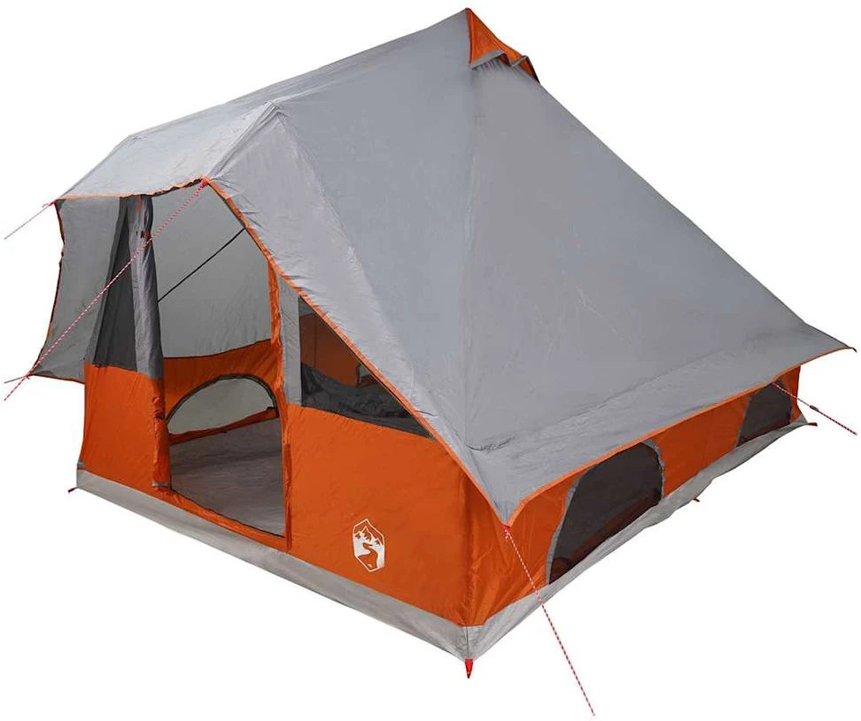 Tipi palapinė 8 asmeniui Pilka ir oranžinė tafta