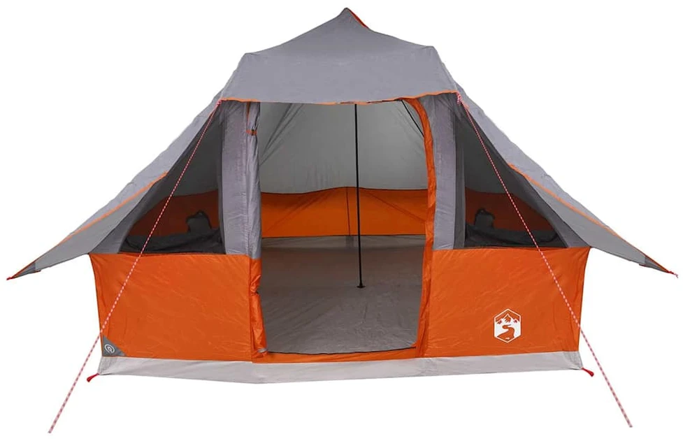 Tipi palapinė 8 asmeniui Pilka ir oranžinė tafta
