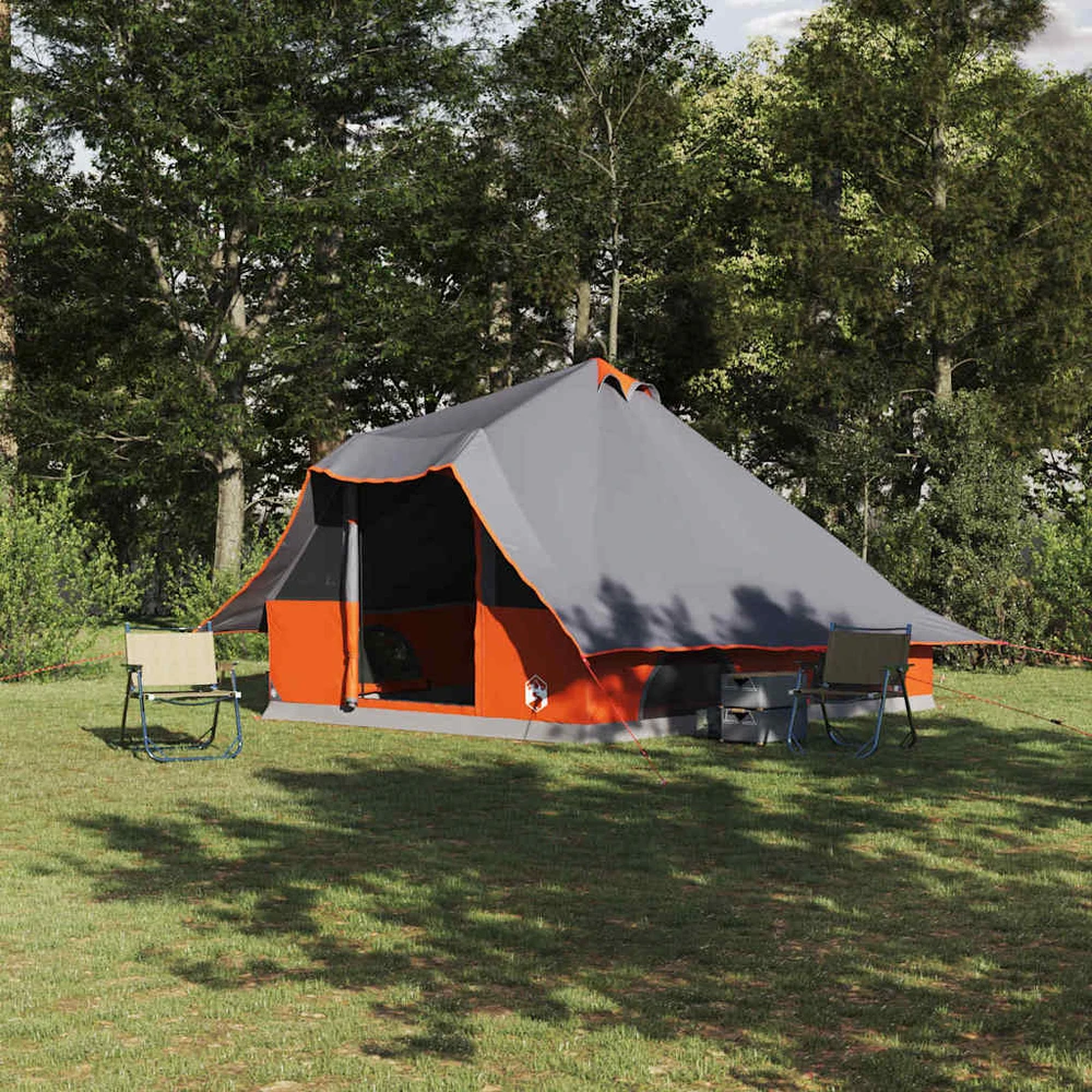 Tipi palapinė 8 asmeniui Pilka ir oranžinė tafta