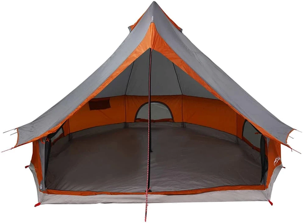 Tipi palapinė 8 asmeniui Pilka ir oranžinė tafta