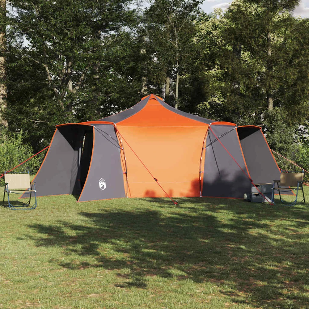 Tipi palapinė 8 asmeniui Pilka ir oranžinė tafta