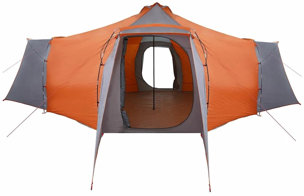Tipi palapinė 8 asmeniui Pilka ir oranžinė tafta