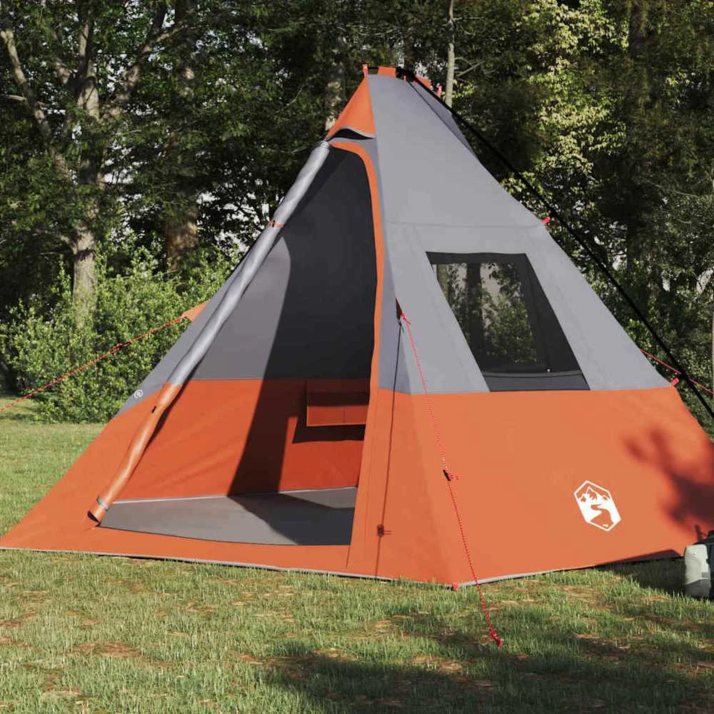 Tipi palapinė 6 asmeniui Pilka ir oranžinė tafta