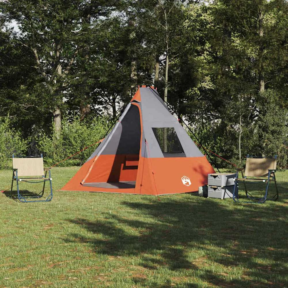Tipi palapinė 6 asmeniui Pilka ir oranžinė tafta