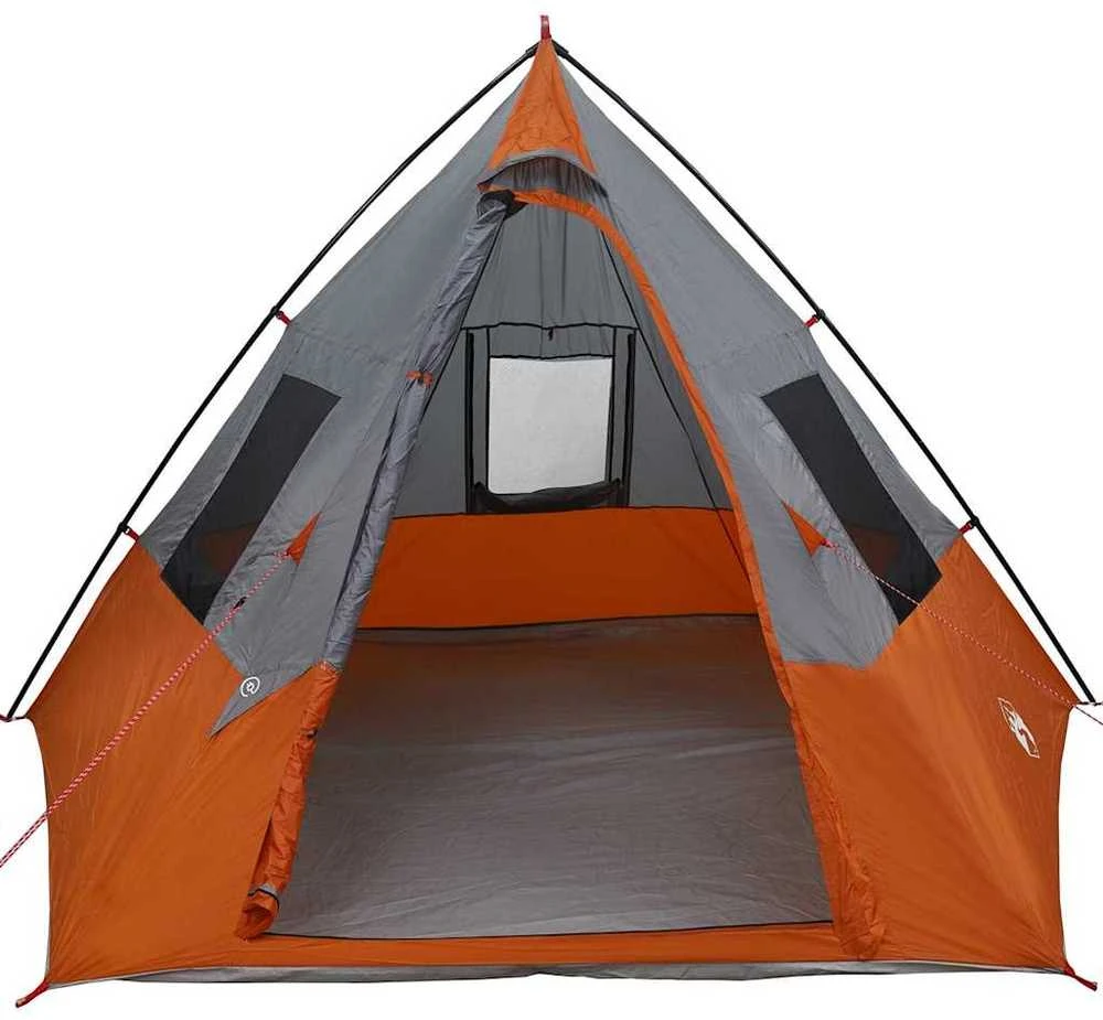 Tipi palapinė 6 asmeniui Pilka ir oranžinė tafta