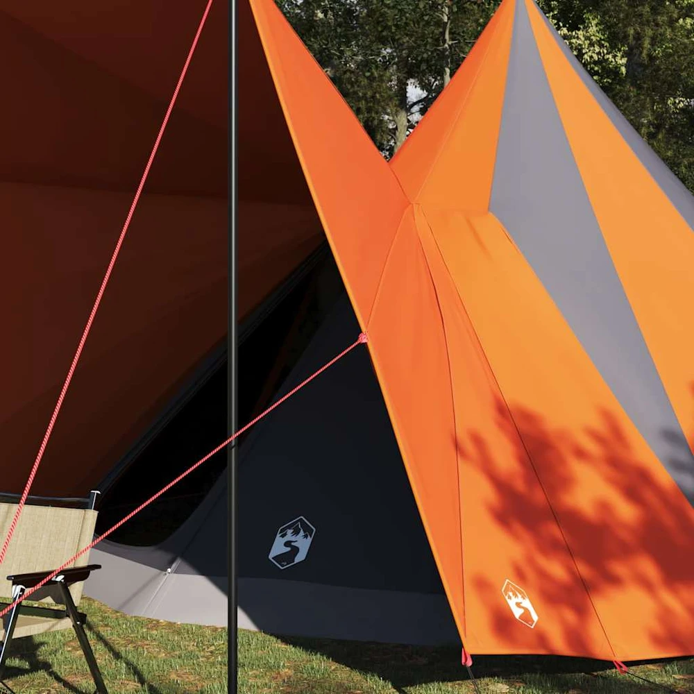 Tipi palapinė Pilka ir oranžinė 510 x 690 x 330 cm tafta