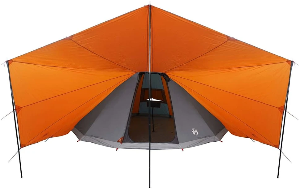 Tipi palapinė Pilka ir oranžinė 510 x 690 x 330 cm tafta