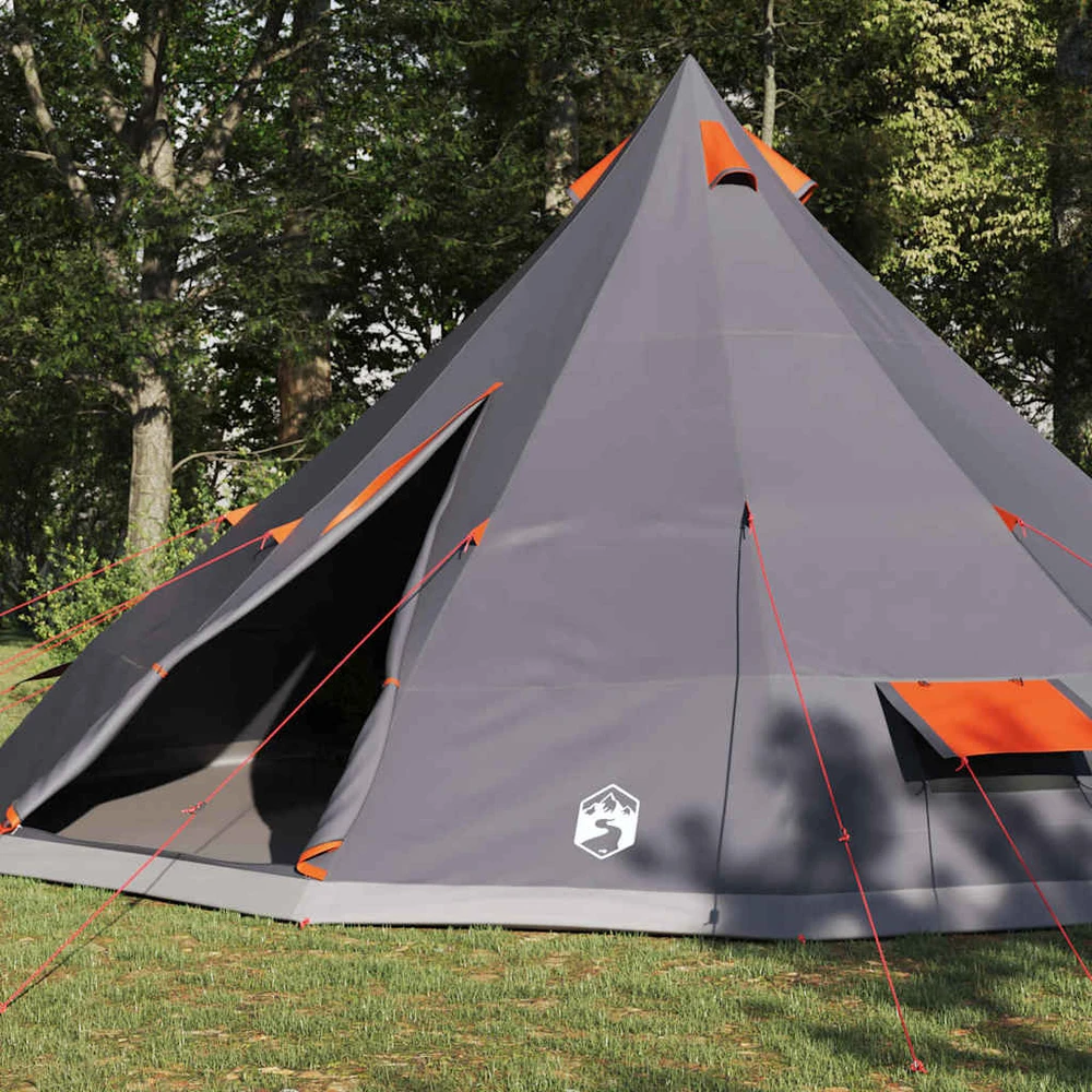 Tipi palapinė Pilka ir oranžinė 560 x 560 x 300 cm tafta