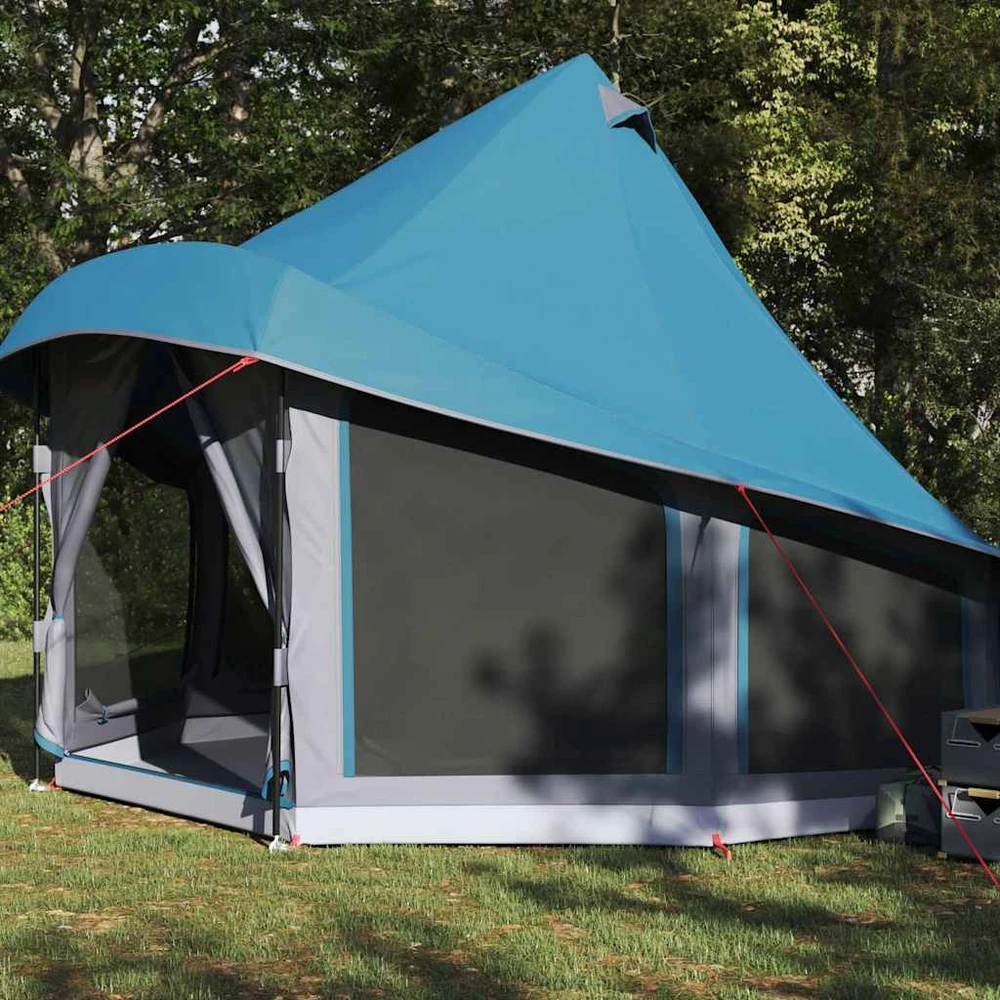 Tipi palapinė su stogu Mėlyna 404 x 370 x 270 cm tafta