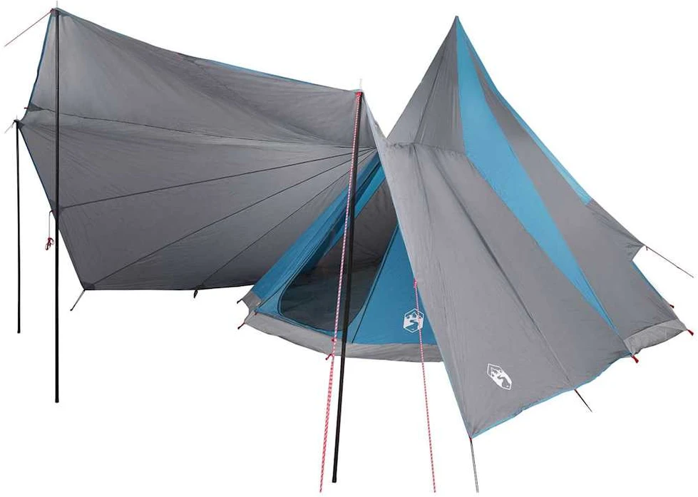 Tipi palapinė su stogu Mėlyna 510 x 690 x 330 cm tafta