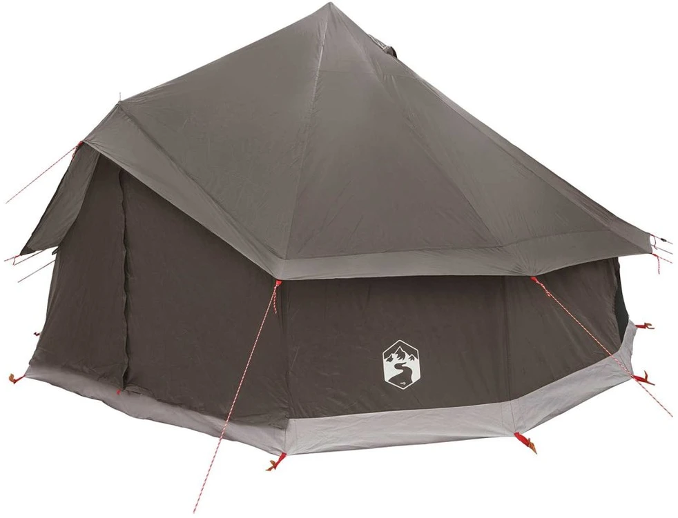 Tipi palapinė 8 asmeniui Ruda Pilka Poliesteris ir plienas