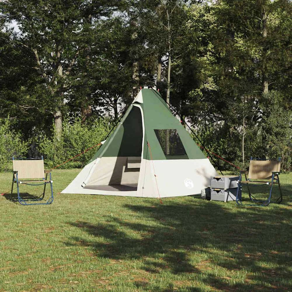 Tipi palapinė 6 asmeniui Atsparus vandeniui Žalia tafta