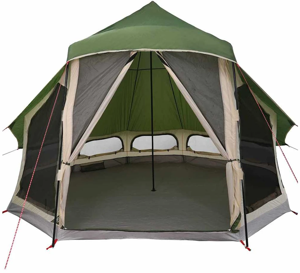 Tipi palapinė su stogu Žalia 404 x 370 x 270 cm tafta