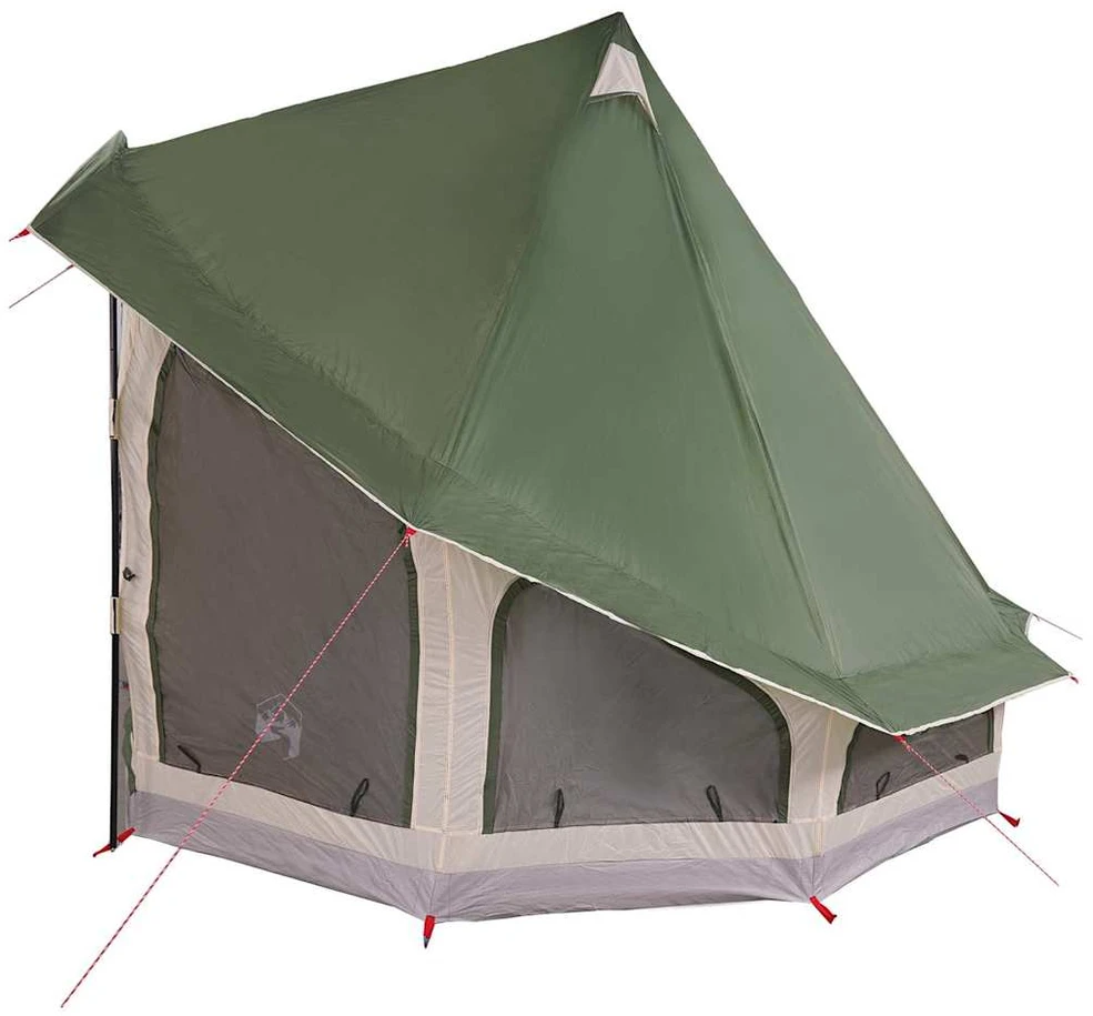 Tipi palapinė su stogu Žalia 404 x 370 x 270 cm tafta