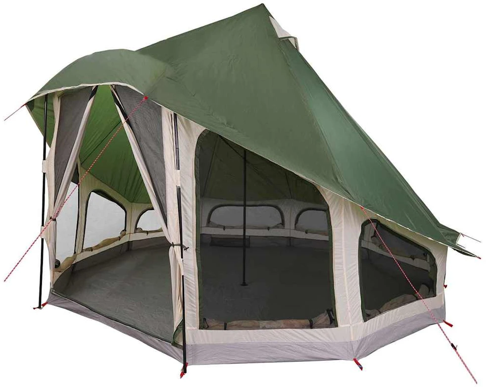 Tipi palapinė su stogu Žalia 404 x 370 x 270 cm tafta