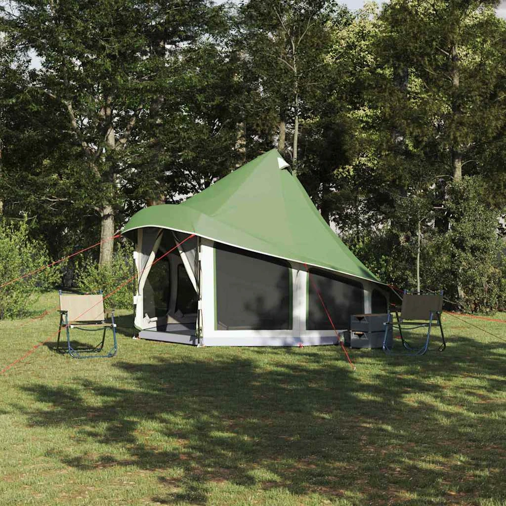 Tipi palapinė su stogu Žalia 404 x 370 x 270 cm tafta