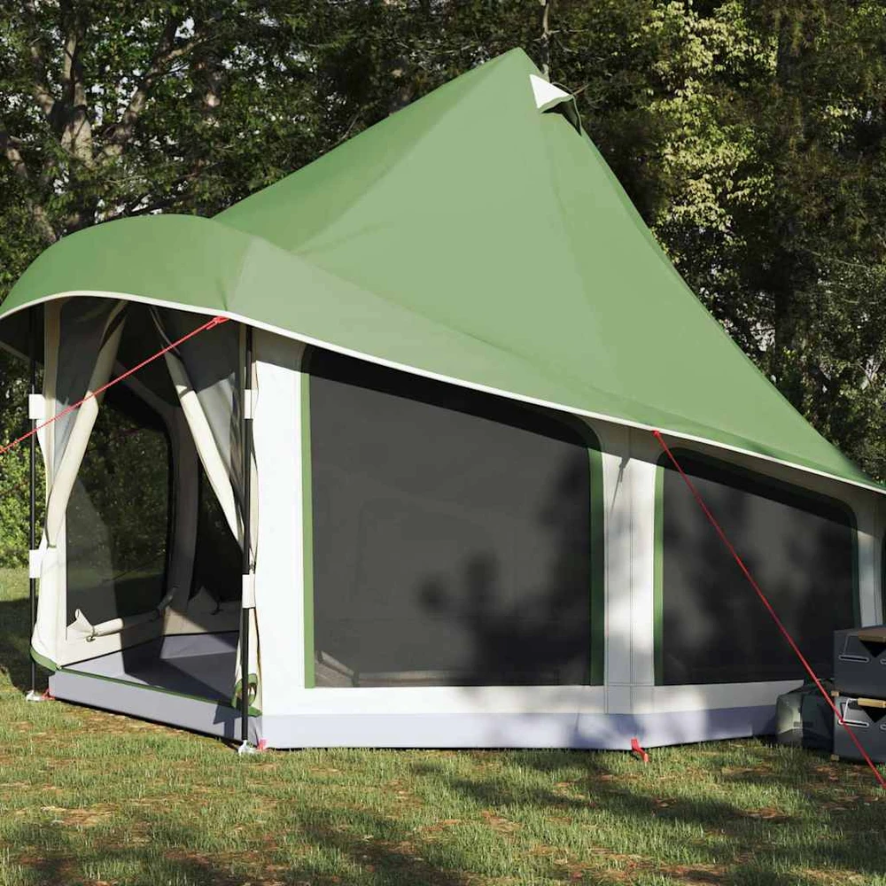 Tipi palapinė su stogu Žalia 404 x 370 x 270 cm tafta