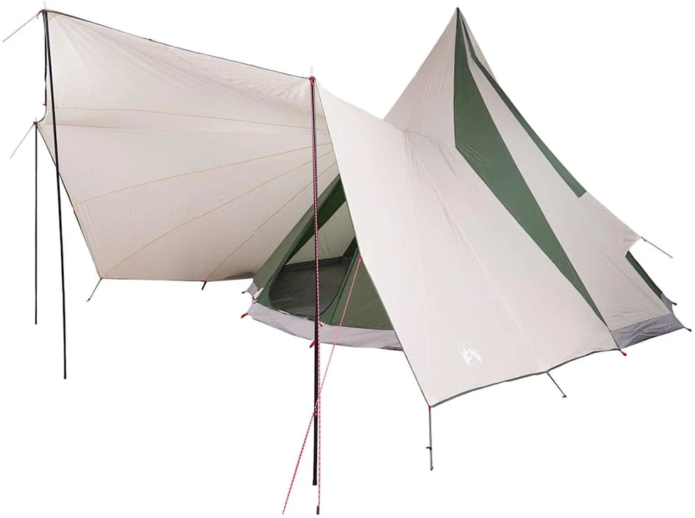 Tipi palapinė su stogu Žalia 510 x 690 x 330 cm tafta