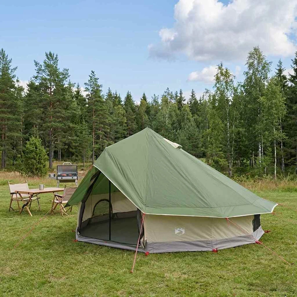 Tipi palapinė 18 asmeniui Žalia Poliesteris ir plienas