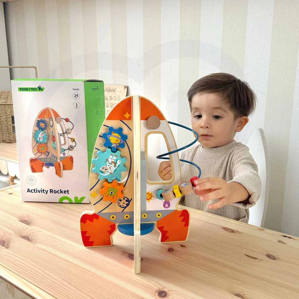 Tooky Toys „Takey Toy Light Wooden“ edinis žaislas Daugiafunkcinė raketa