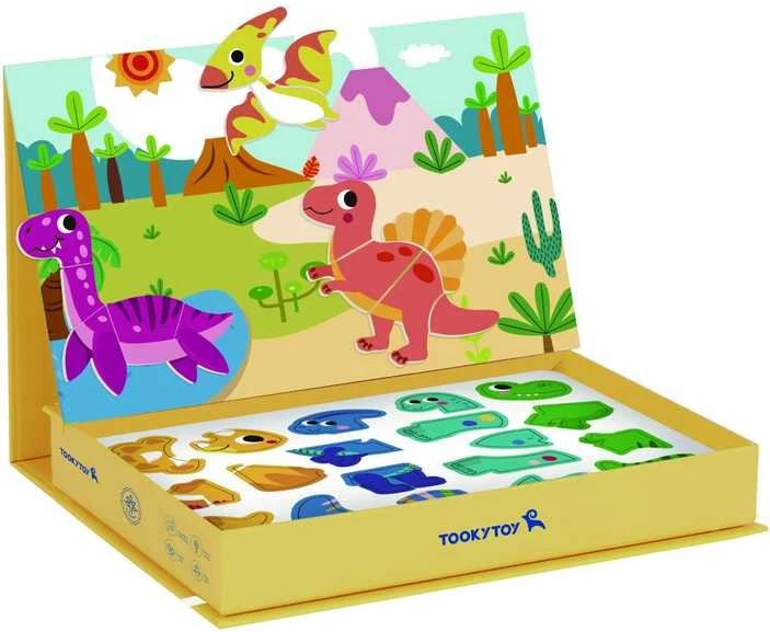 Tooky Toys TOOKY TOY magnetinė dėlionė Dinozaurai