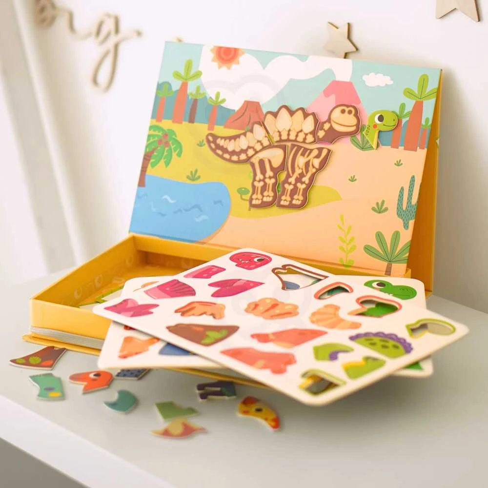 Tooky Toys TOOKY TOY magnetinė dėlionė Dinozaurai