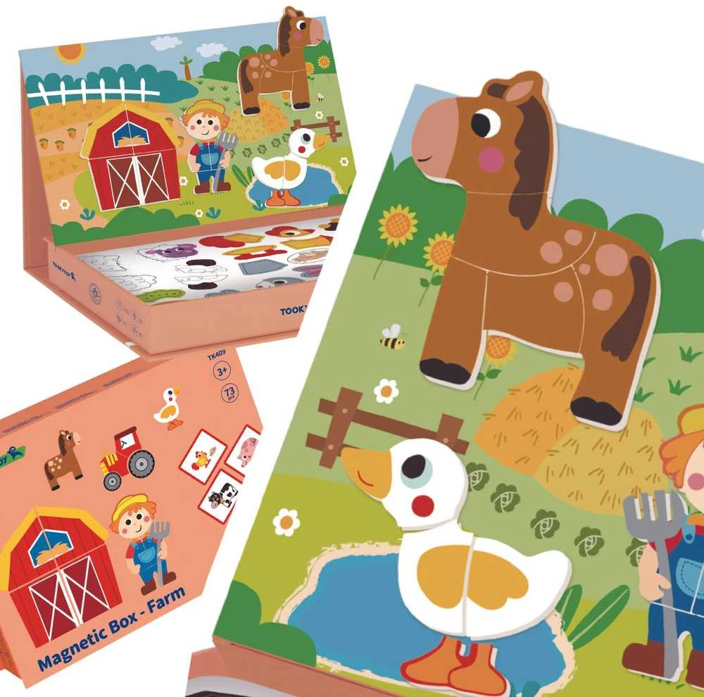 Tooky Toys TOOKY TOY magnetinė dėlionė Ferma