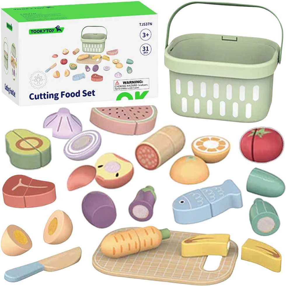 Tooky Toys TOOKY TOY medinis maisto daržovių ir vaisių rinkinys