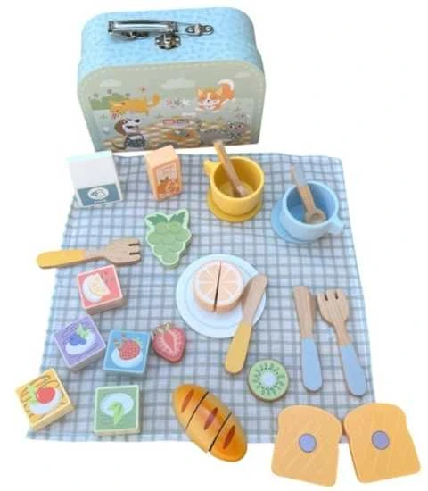 Tooky Toys TOOKY TOY medinis pikniko rinkinys lagaminėlyje