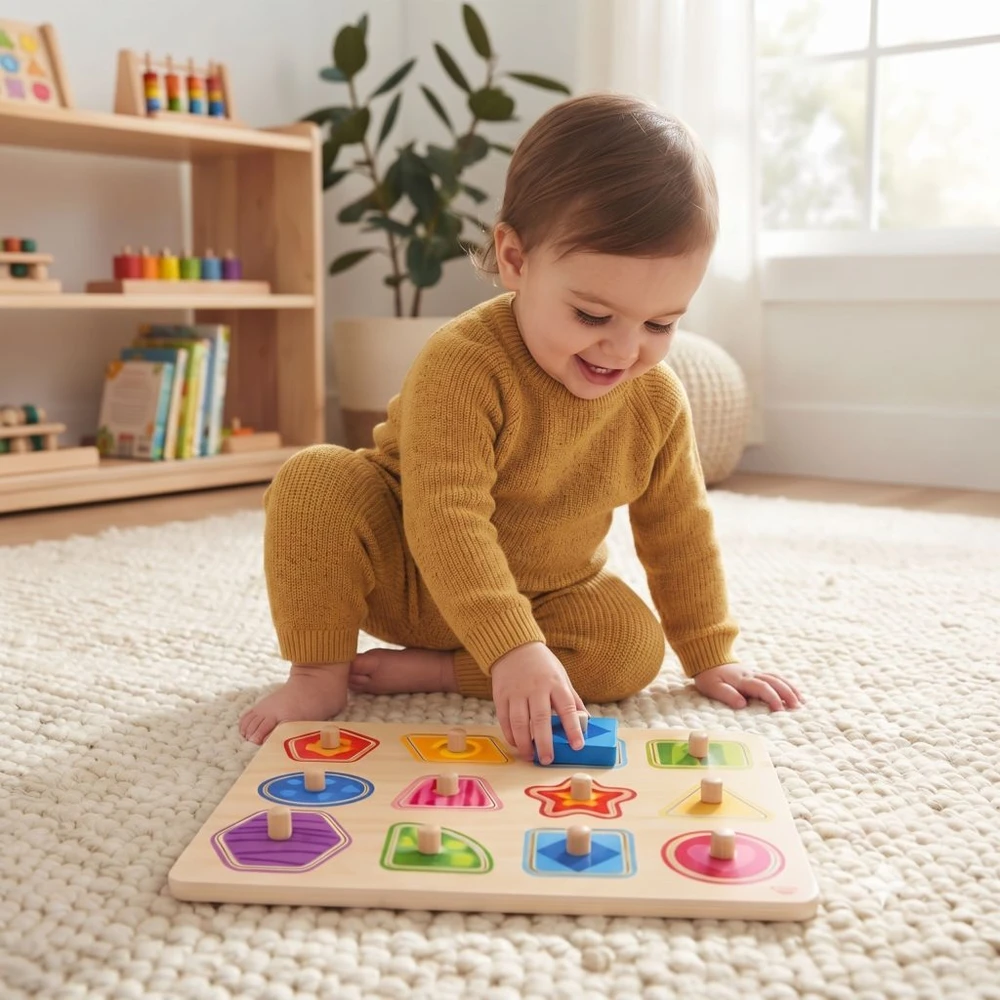Dėlionė Tooky Toys Žaislų žaislų galvosūkis Montessori mokymosi figūros su kaiščių figūromis