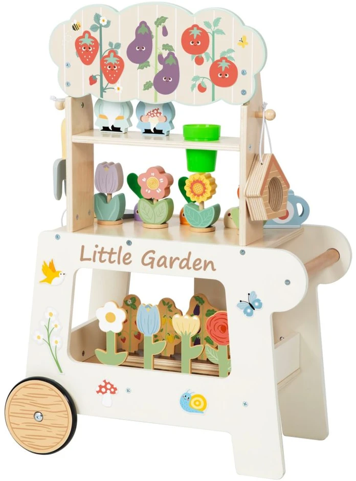 Tooky Toys TOOKY TOY Montessori medinis sodo vežimėlis 57 vnt.