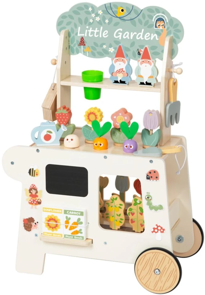 Tooky Toys TOOKY TOY Montessori medinis sodo vežimėlis 57 vnt.