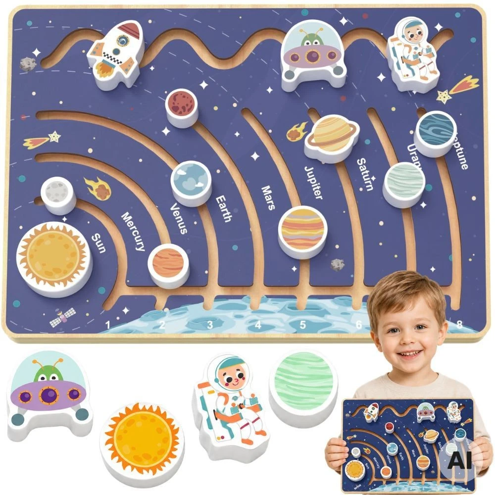 Tooky Toys TOOKY TOY Saulės sistemos edukacinė lenta