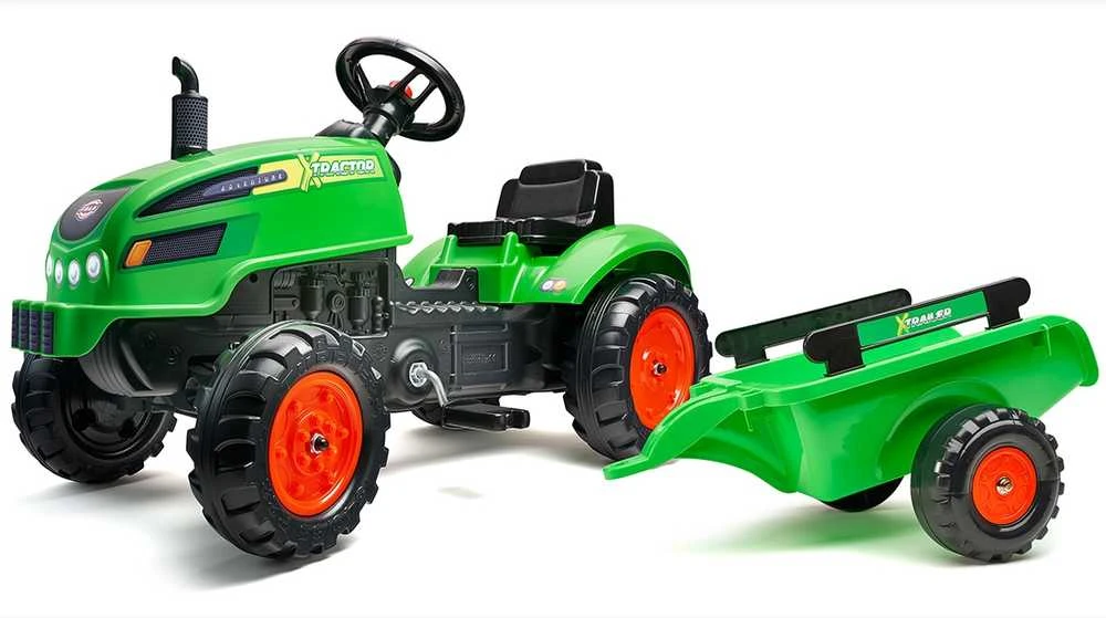 Traktorius su priekaba FALK X Tractor žalias
