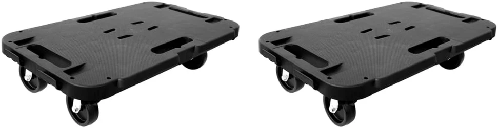 Transportavimo vežimėlis, 2 vnt., juodos spalvos, PP, 300kg