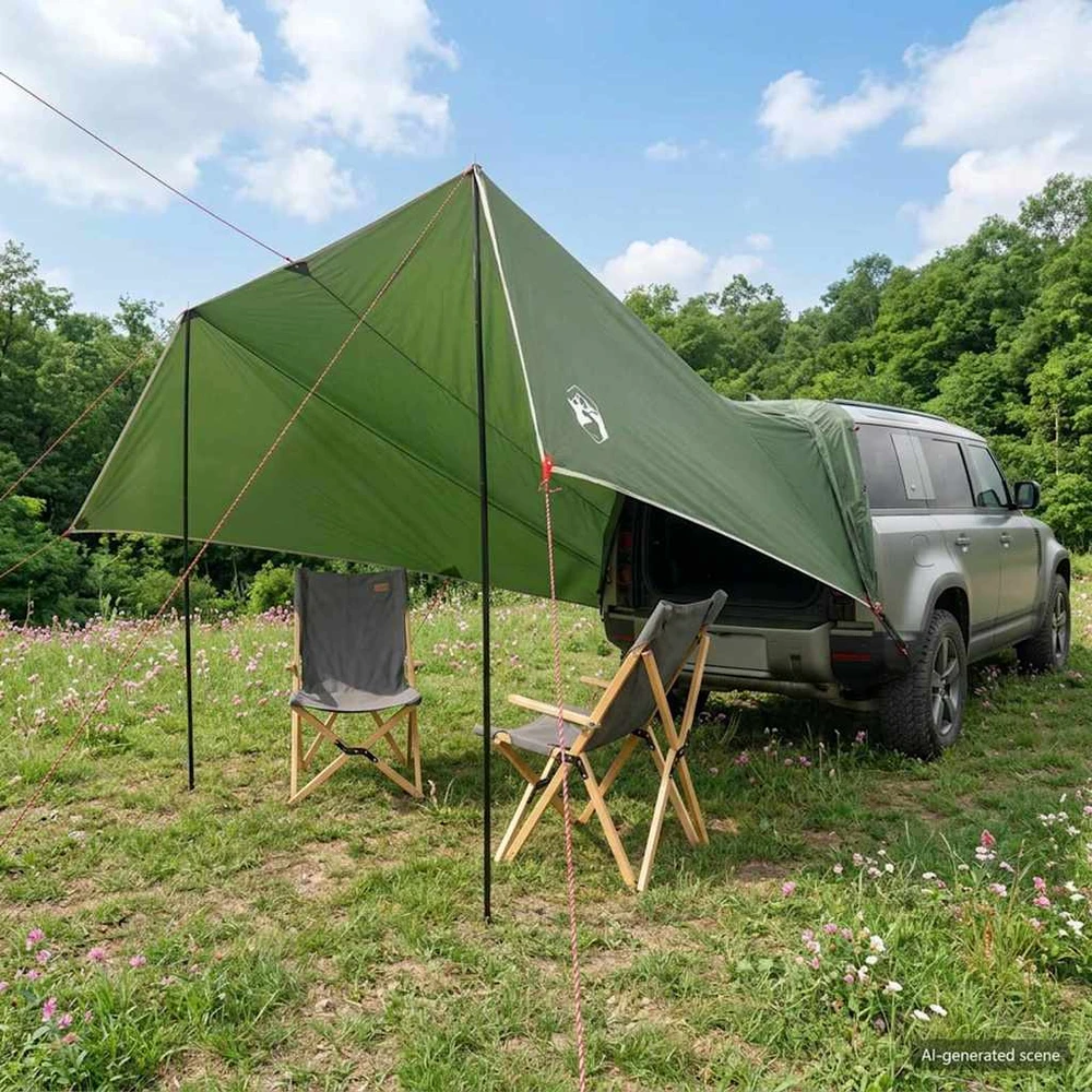 Transporto priemonės tentas Žalia 500 x 515 x 215 cm