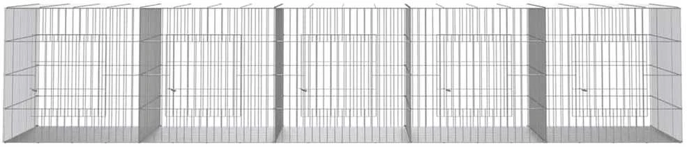 Triušių narvas, 5 segmentai, 273x79x54cm, galvanizuota geležis