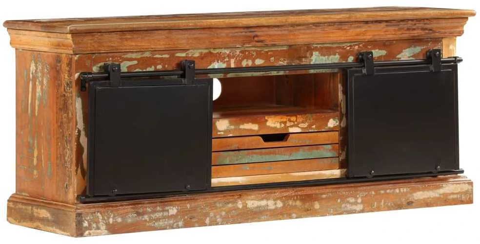 TV staliukas TV spintelė, 110x30x45cm, perdirbtos medienos masyvas