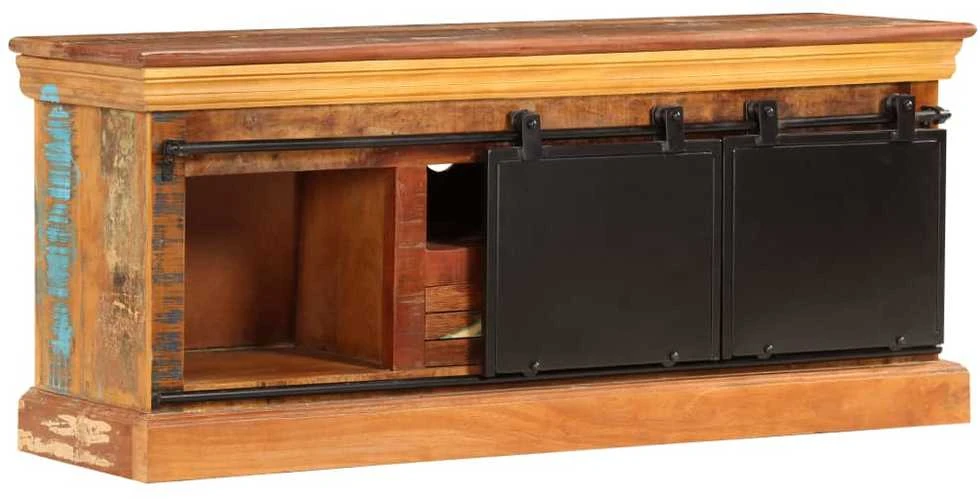 TV staliukas TV spintelė, 110x30x45cm, perdirbtos medienos masyvas