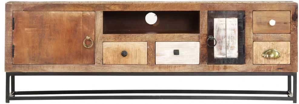 TV staliukas TV spintelė, 120x30x40cm, perdirbtos medienos masyvas