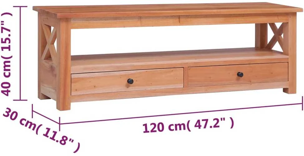 TV staliukas TV spintelė, 120x30x40cm, raudonmedžio medienos masyvas