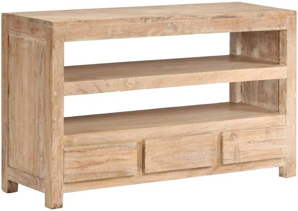 TV staliukas TV spintelė, akacijos medienos masyv., 90x30x55cm, švies. ruda