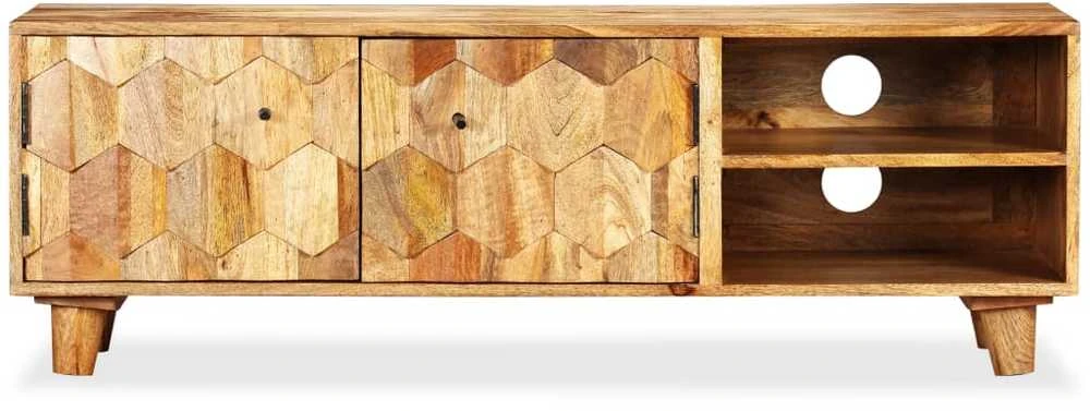 TV staliukas TV spintelė, masyvi mango mediena, 118x35x40cm